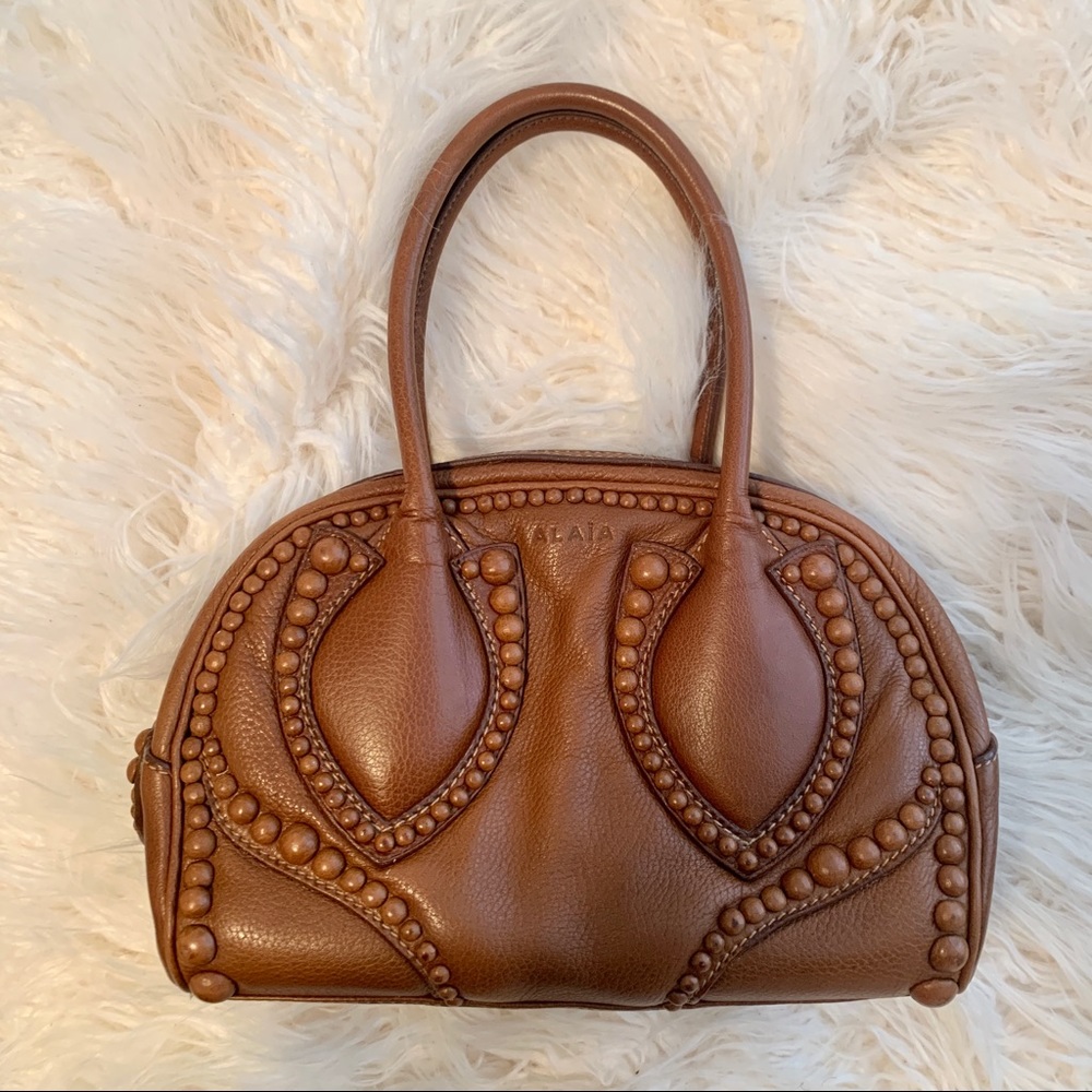 Alaia Studded Bowler Bag